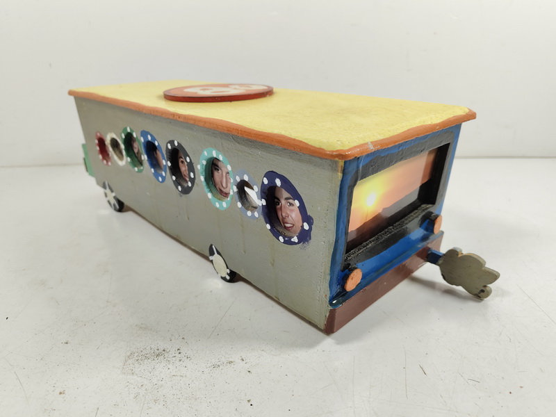 autobus portarretratos familia manualidad infantil madera 14x48.5x15 1u